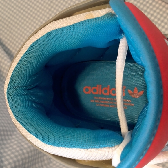 ADIDAS OG high top sneakers silver, grey orange, blue, white-Velcro straps - Picture 4 of 10